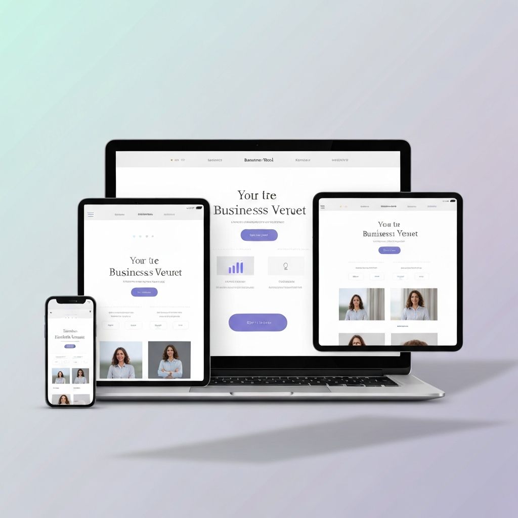 Website mockups on multiple devices